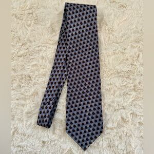 Ike Behar Blue and Brown Checkered Tie